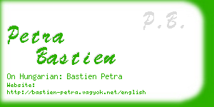 petra bastien business card